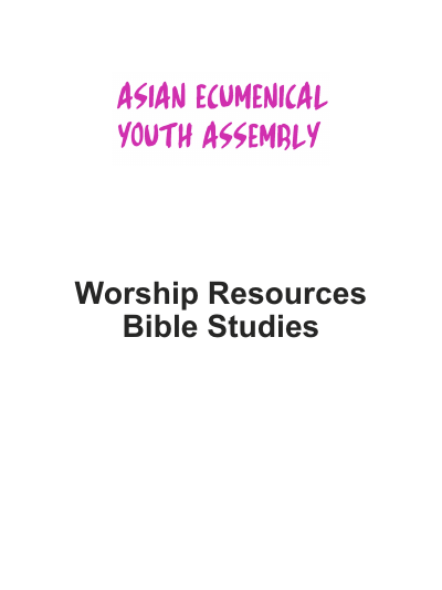 Asian Ecumenical Youth Assembly 2018: Worship, Bible Studies Resources