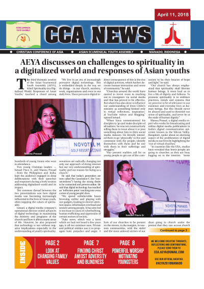 CCA – Asian Ecumenical Youth Assembly Newsletter 11 April 2018