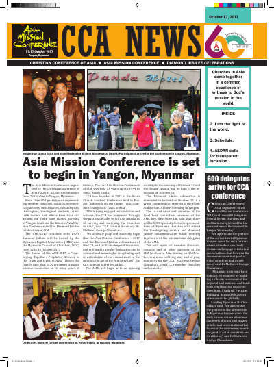 CCA- Asia Mission Conference Newsletter Oct 12th – 2017