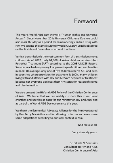 Aids sunday 2009