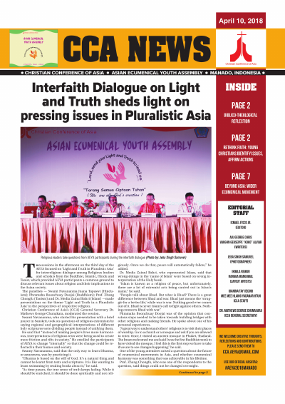 CCA – Asian Ecumenical Youth Assembly Newsletter 10 April 2018